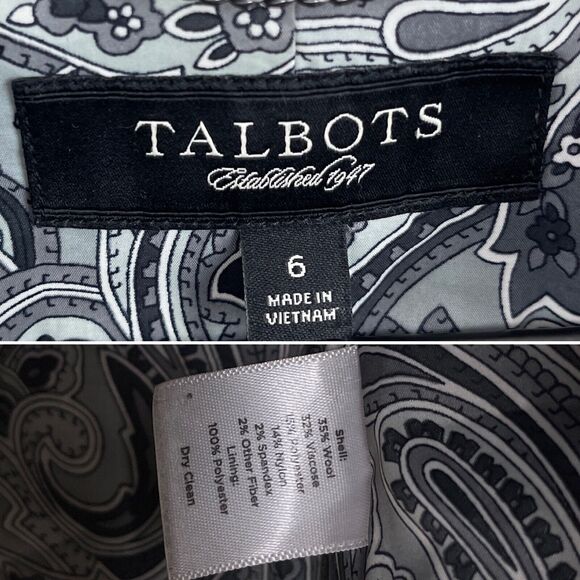 Talbots Tweed Wool Blend Sheath Dress & Jacket Suit Set Gray Career Womens 6 8 - Picture 11 of 12